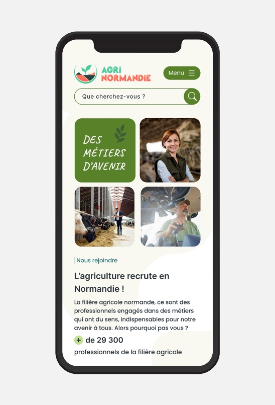Agri Normandie interface mobile site internet