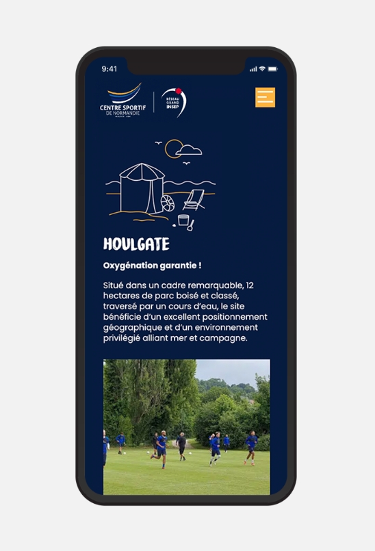 Centre sportif de Normandie site mobile