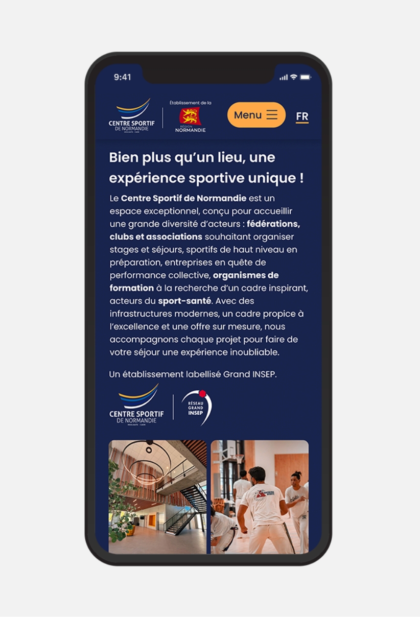 Centre sportif de Normandie site mobile