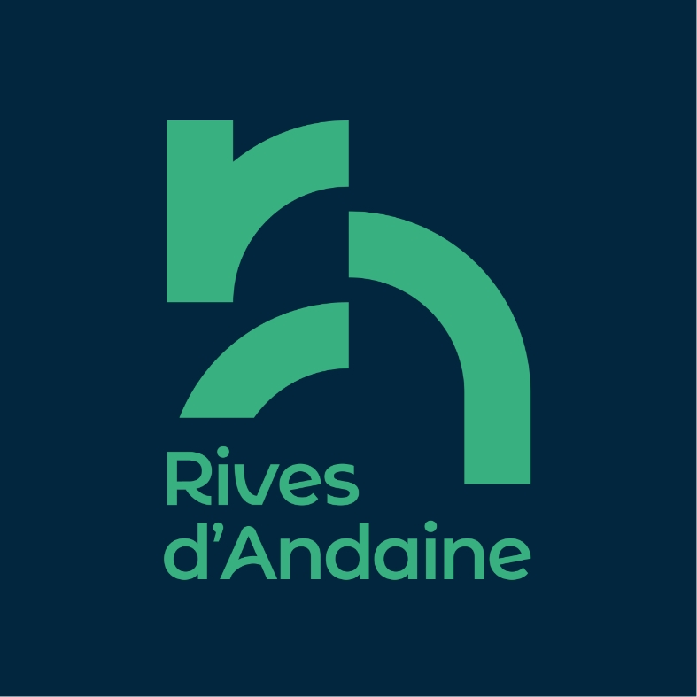 Collectivité de Rives d’Andaine logo fond bleu