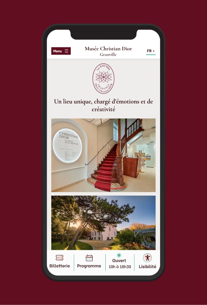 Musée Christian Dior site mobile