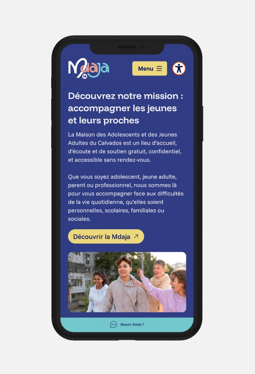 Maison des Adolescents et des Jeunes Adultes du Calvados site web mobile
