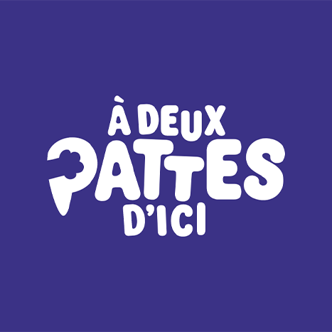 À Deux Pattes d’Ici - a deux pattes dici logo fond violet